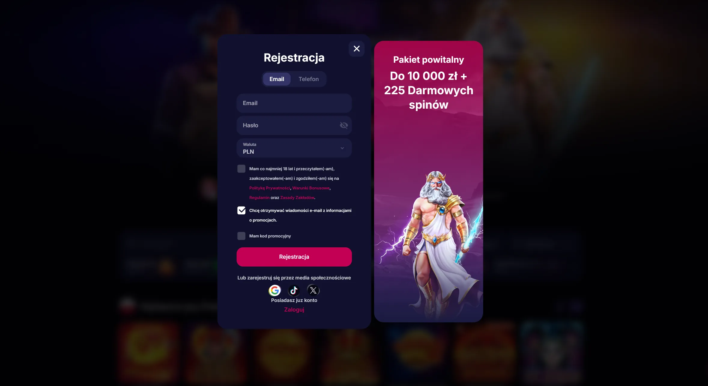 Rejestracja konta w NV Casino krok po kroku