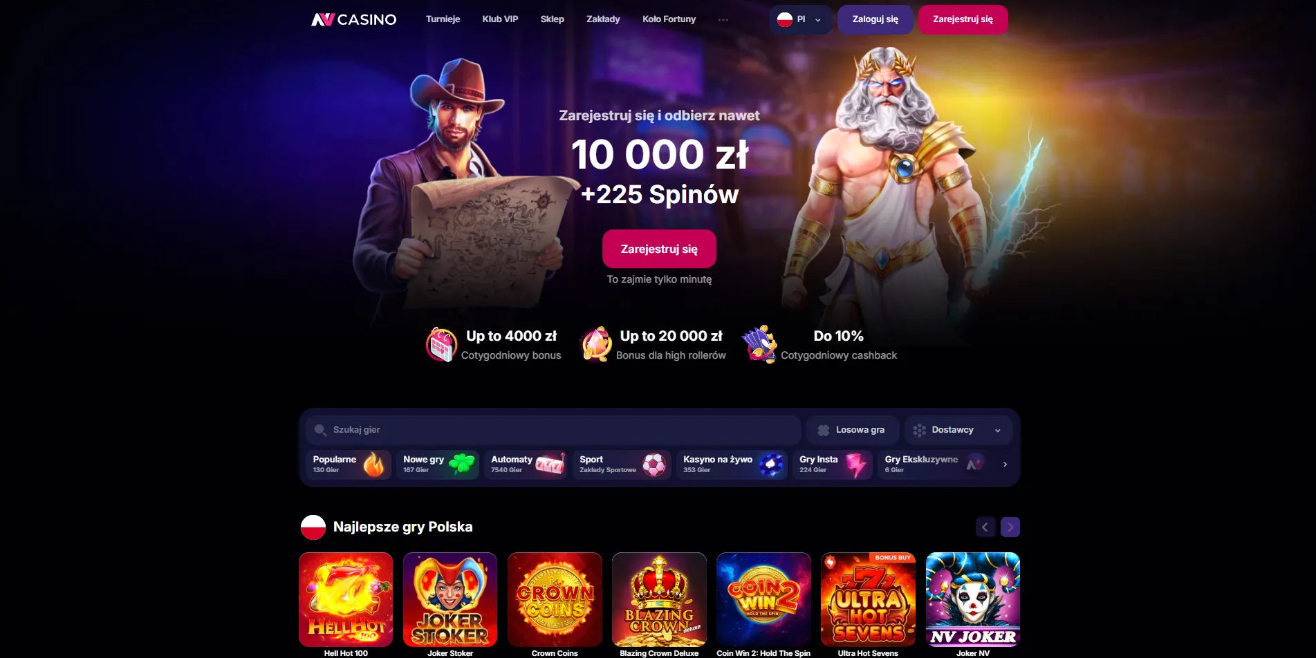 NV Casino bonus powitalny dla graczy z Polski